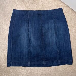Blue, Cotton Mini Skirt